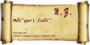 Mágeri Zoé névjegykártya